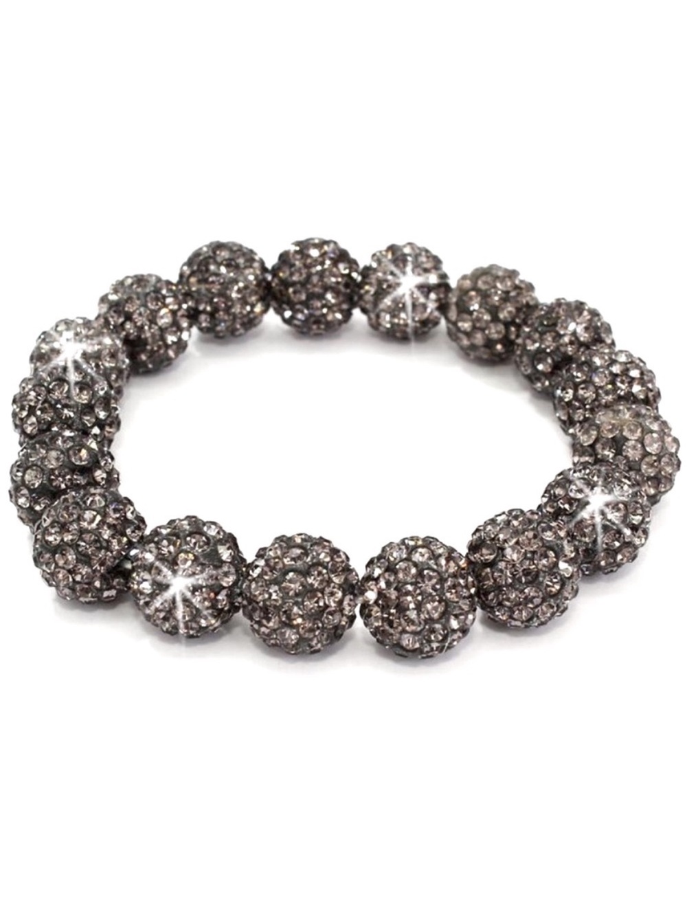 Hematite Grey Micro Pave Set Crystal Disco shamballa cz Ball tennis Bracelet New